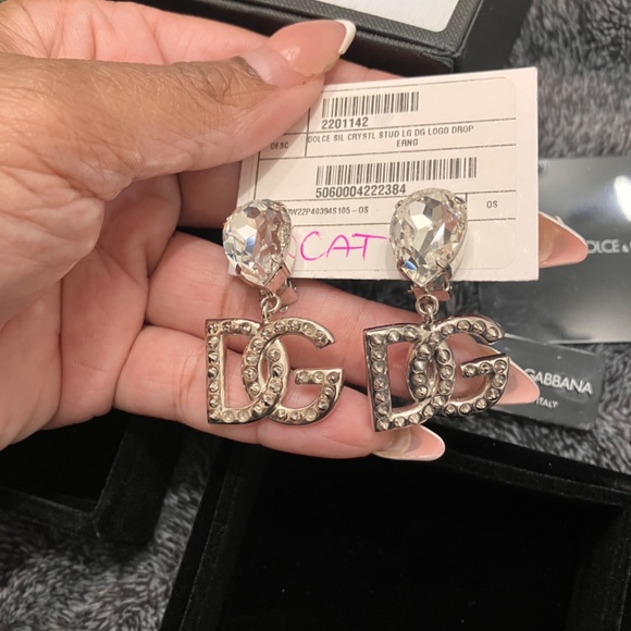 D&G Dolce & Gabbana Rhinestone Dangling Earrings - Picture 7 of 15